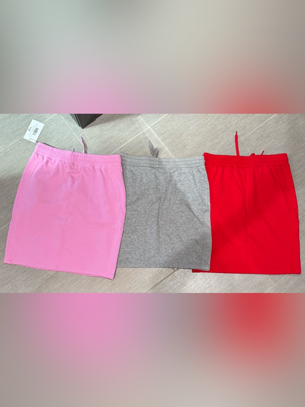 Women’s Pencil Skirt Trio — Pink, Gray & Red